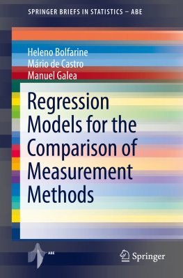 Heleno Bolfarine Regression Models for the Comparison of Measurement Methods