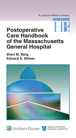 Sheri M. Berg Postoperative Care Handbook of the Massachusetts General Hospital