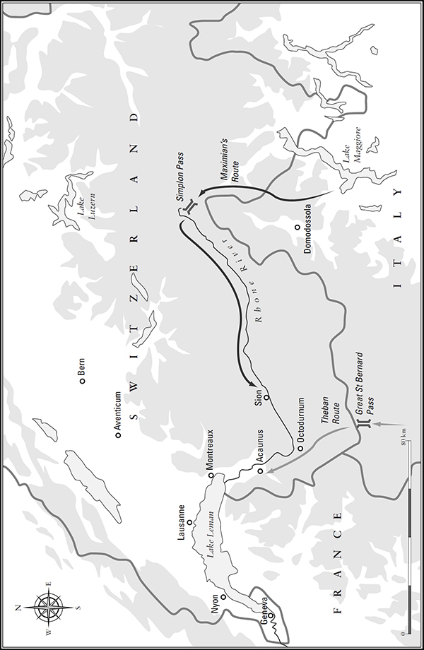 Map 2 The route taken by the Theban legion March AD 286 Map 3 Maximians - photo 4