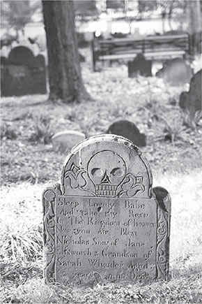 Deaths Head Tombstone in Trinity Church Cemetery Opened in 1697 Trinity - photo 3