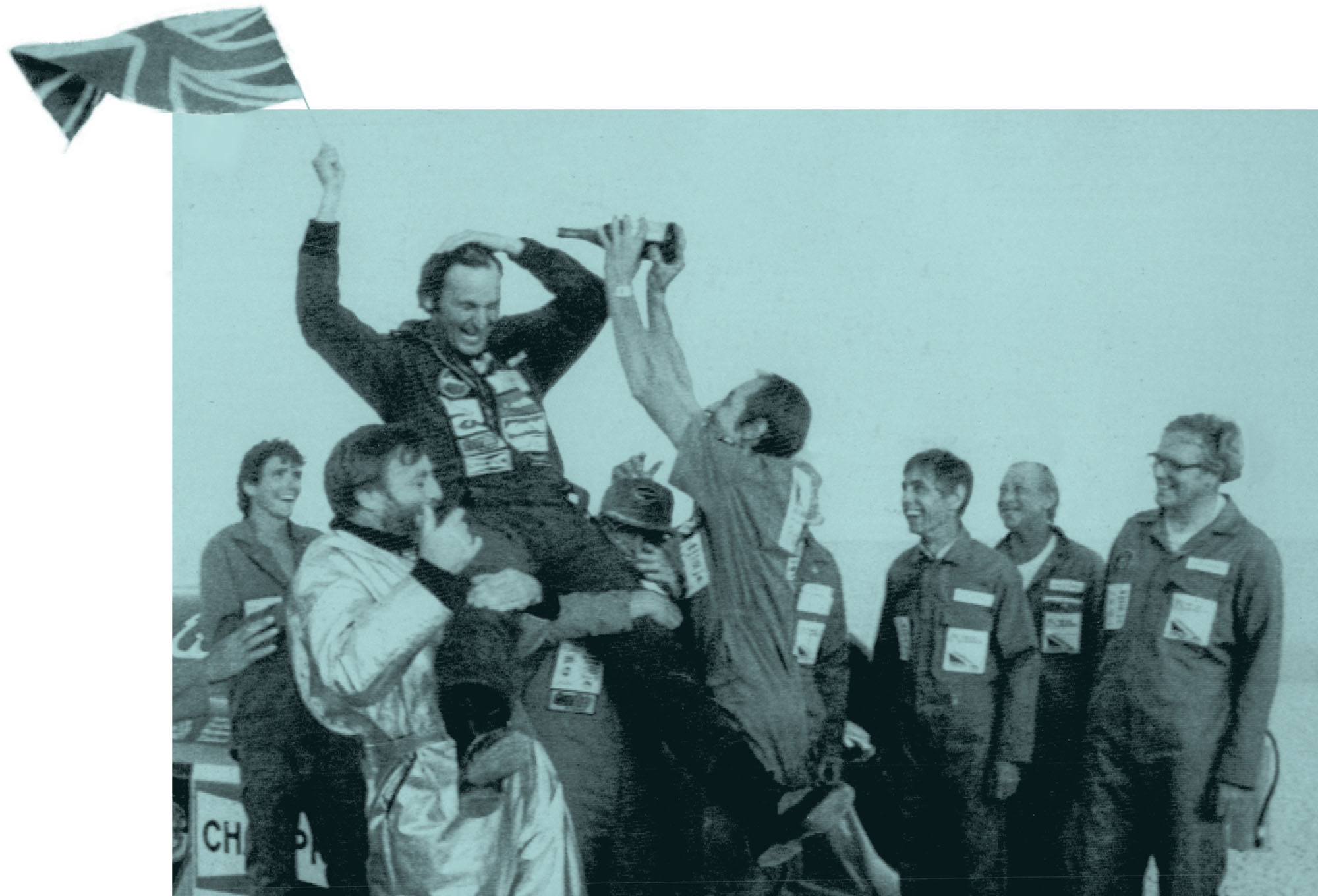 Richard Noble and his team celebrating breaking the land speed record on 4 - photo 5