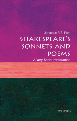 Jonathan F. S. Post - Shakespeares Sonnets and Poems: A Very Short Introduction