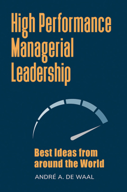 André A. de Waal - High Performance Managerial Leadership