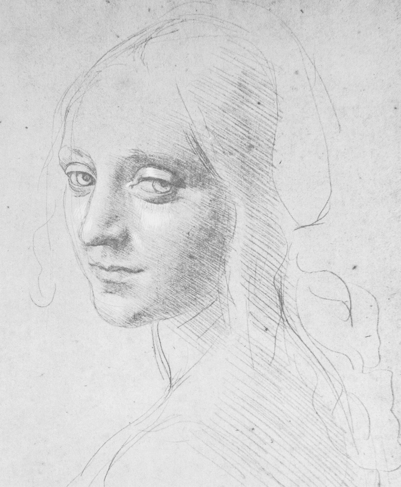 Leonardo da Vinci Study for the Head of a Girl detail Silverpoint with - photo 3