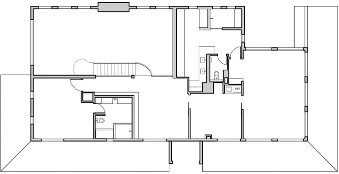 Existing second floor plan Renovated second floor plan Existing first floor - photo 7