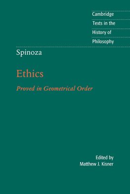 Kisner Matthew (EDT) - Spinoza : Ethics: Proved in Geometrical Order