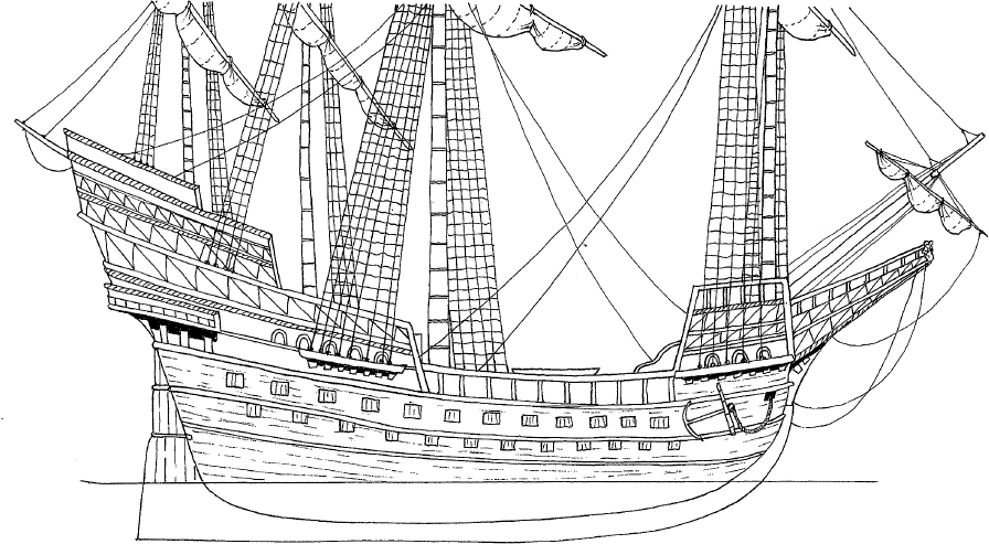 A diagrammatic representation of the 741-ton Triumph As Frobishers flagship in - photo 11