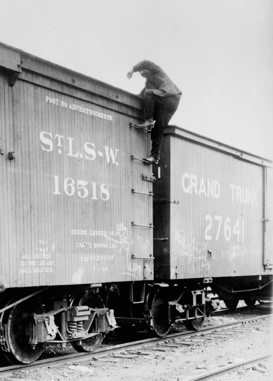 Tramp climbing on railroad car date unknown BAIN NEWS SERVICE PHOTOGRAPH - photo 4