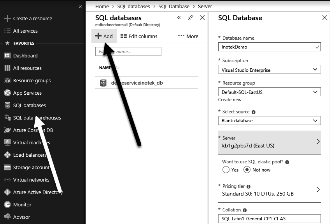 Figure 13 Adding a new Azure SQL databaseYou can now enter in the information - photo 8