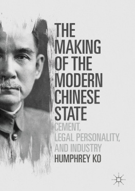 Humphrey Ko The Making of the Modern Chinese State: Cement, Legal Personality and Industry