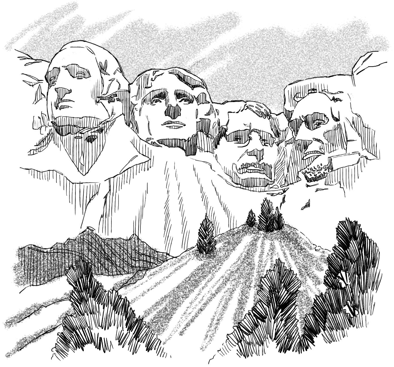 Today huge six-story-high carved heads of presidents George Washington Thomas - photo 8