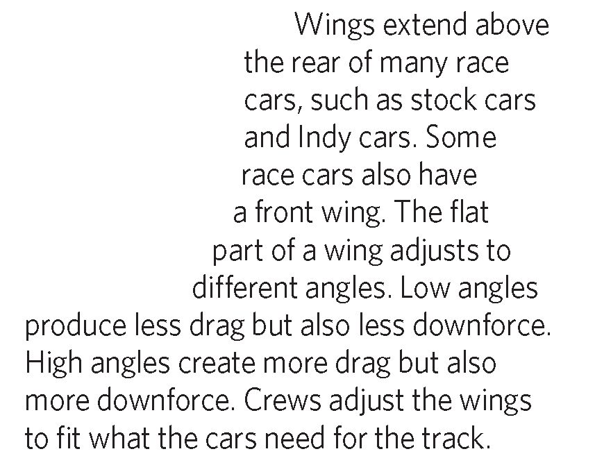 Wings extend above the rear of many race cars such as stock cars and Indy - photo 34