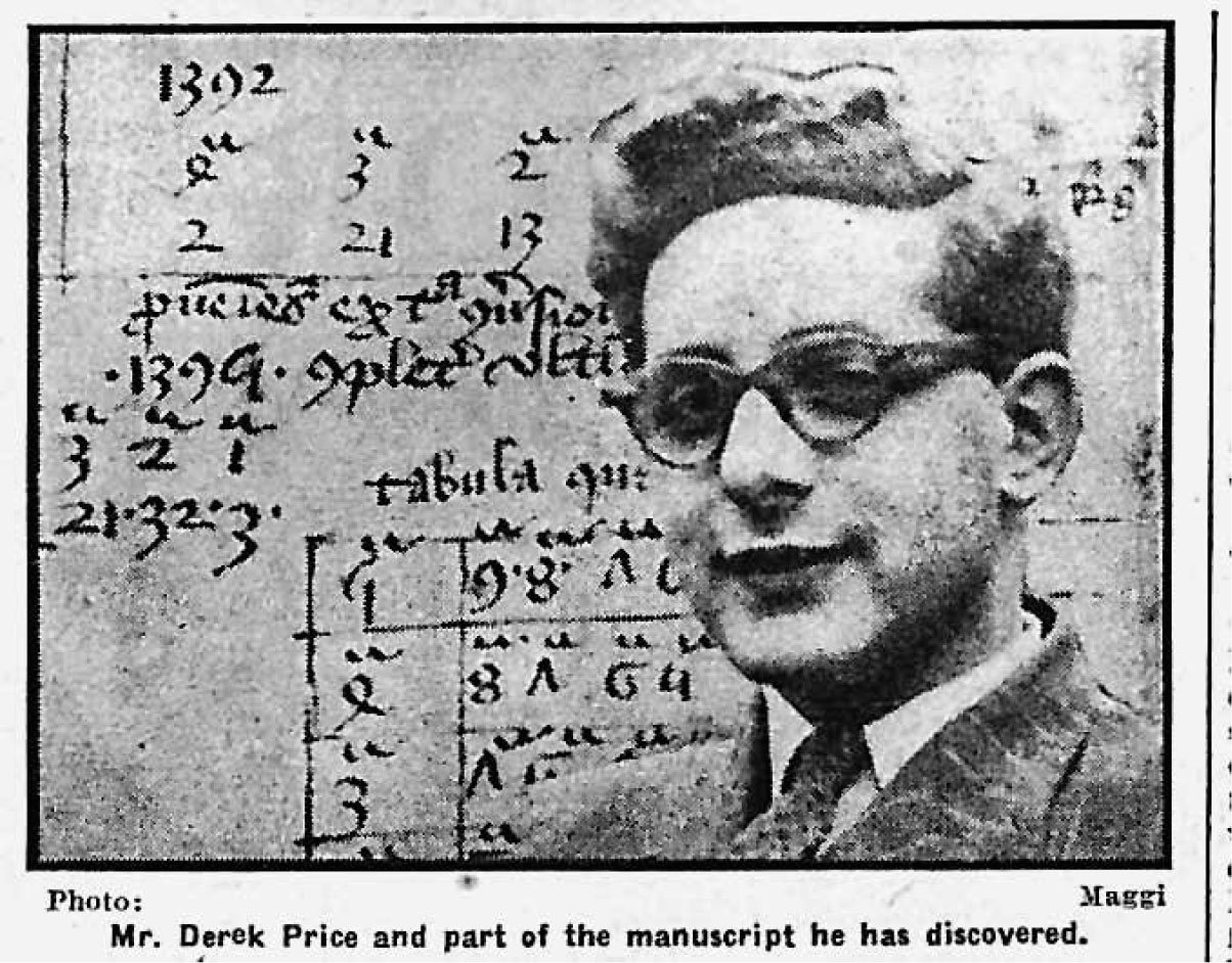 01 Image of Derek Price and Peterhouse manuscript 75 published in Varsity on - photo 3