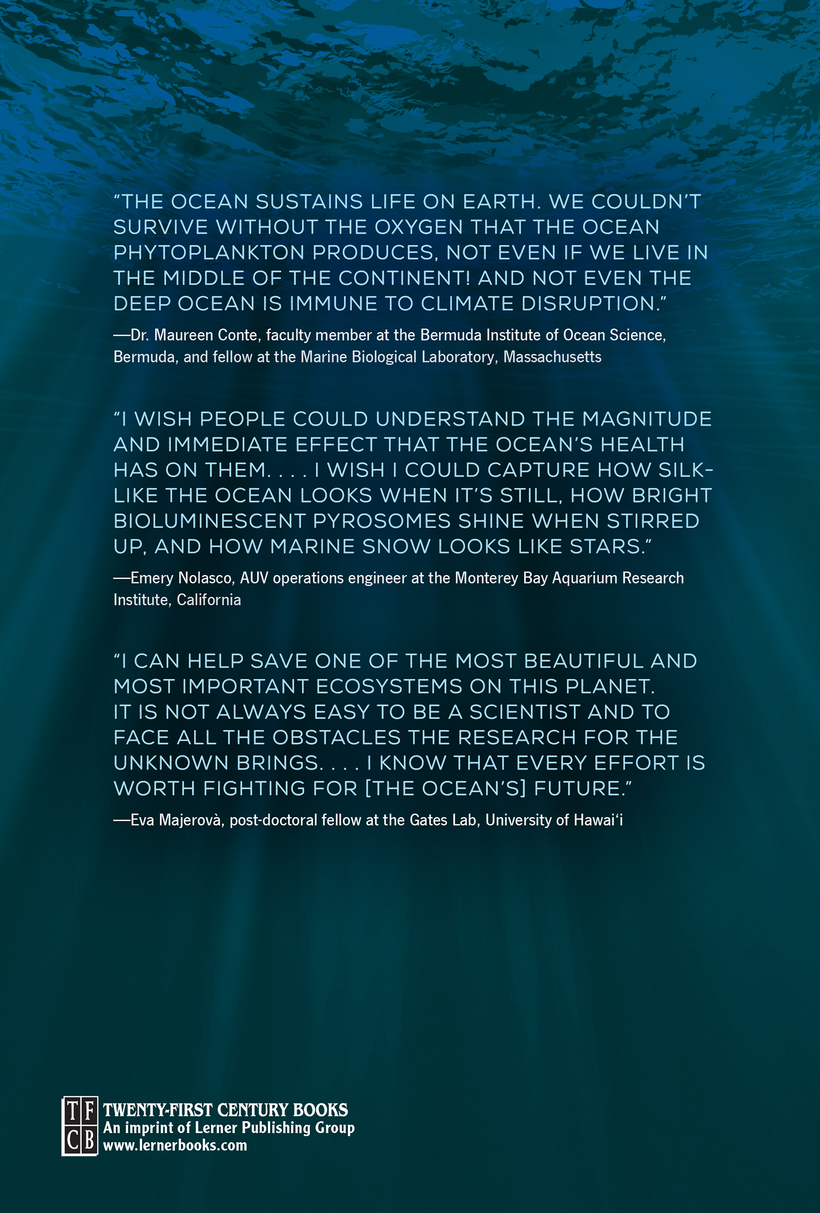 For Ruth Thank you for your friendship and your passion for the ocean Text - photo 1