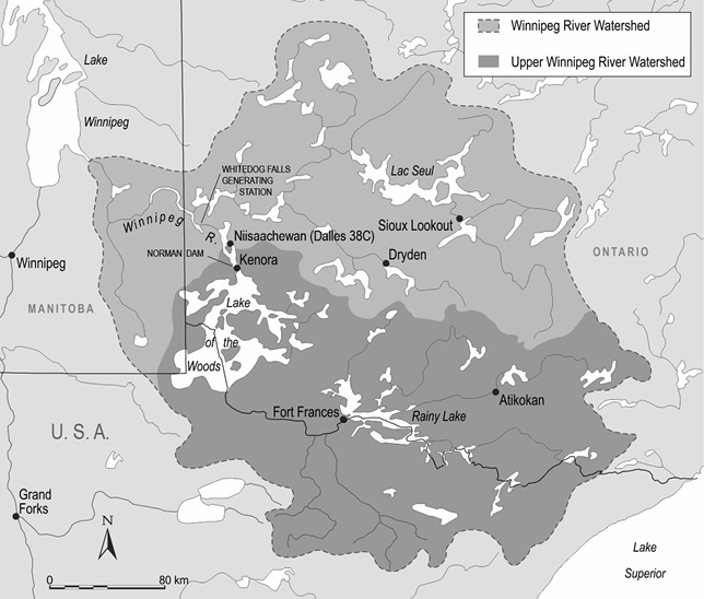 Figure 1 Map of the Winnipeg River watershed in the North American context - photo 4