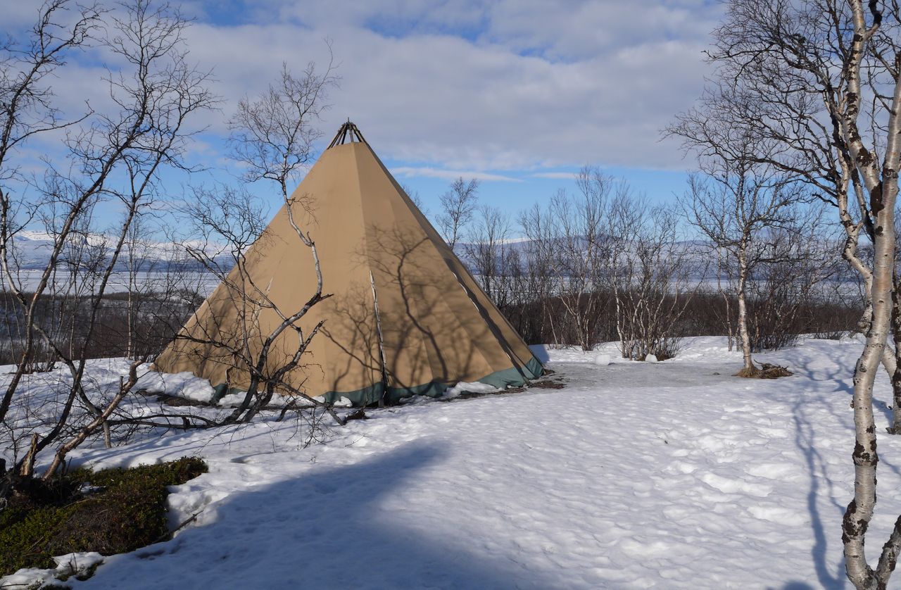 A Sami teepee in Abisko Sweden Borselv village by the Barents sea - photo 3