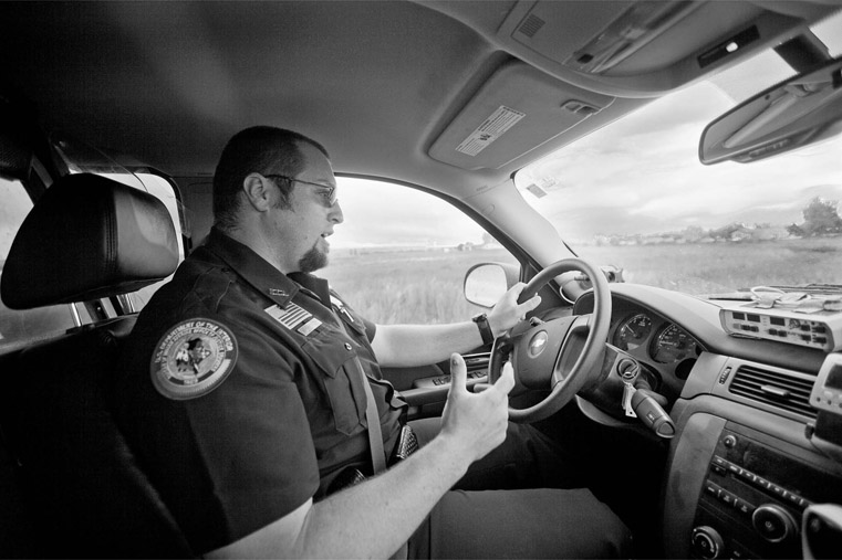 Mike Shockley an officer with the Bureau of Indian Affairs on patrol on the - photo 3