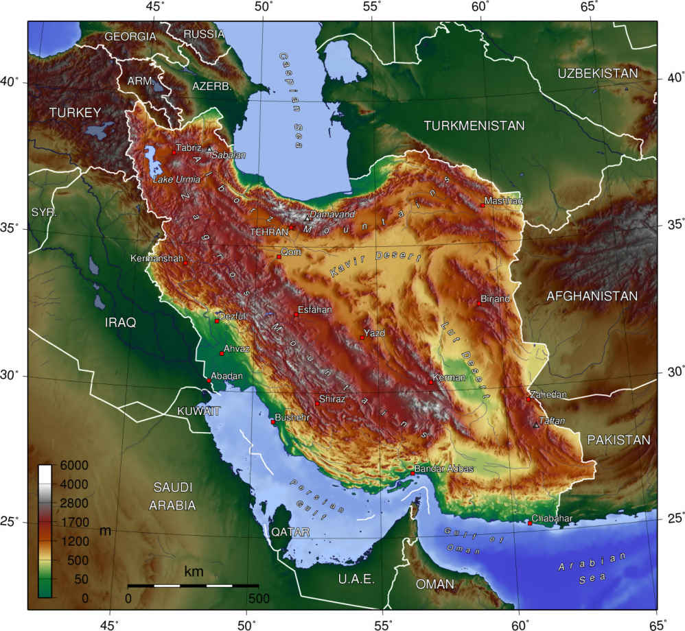 Topographical map of present-day Iran Source httpscommonswikimediaorg - photo 2