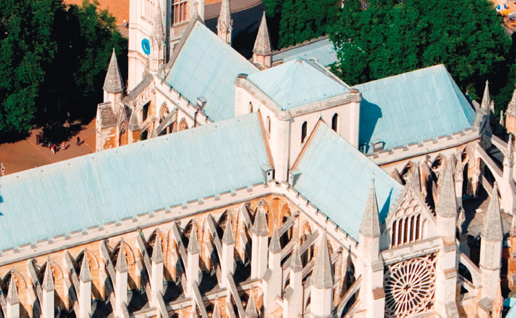 The modern roofscape of Westminster Abbey aerial view from the south-west - photo 1