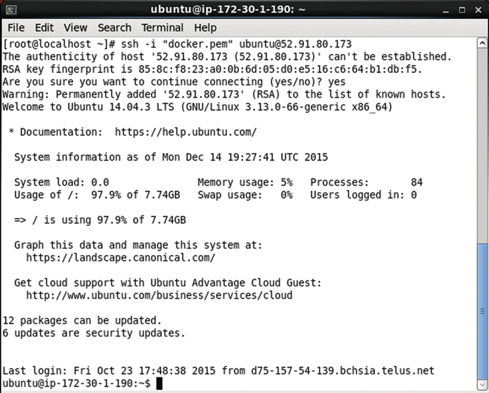 Figure 1-2 Loging into an Amazon EC2 instance In the next section we shall - photo 2