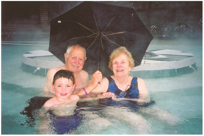 The authors parents and their grandson enjoy a rainy day soak at Sol Duc Hot - photo 2