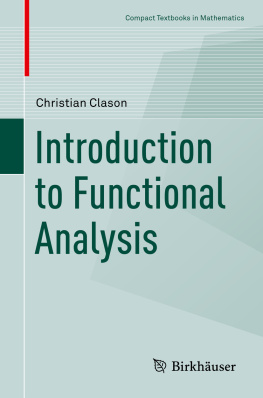 Christian Clason Introduction to Functional Analysis