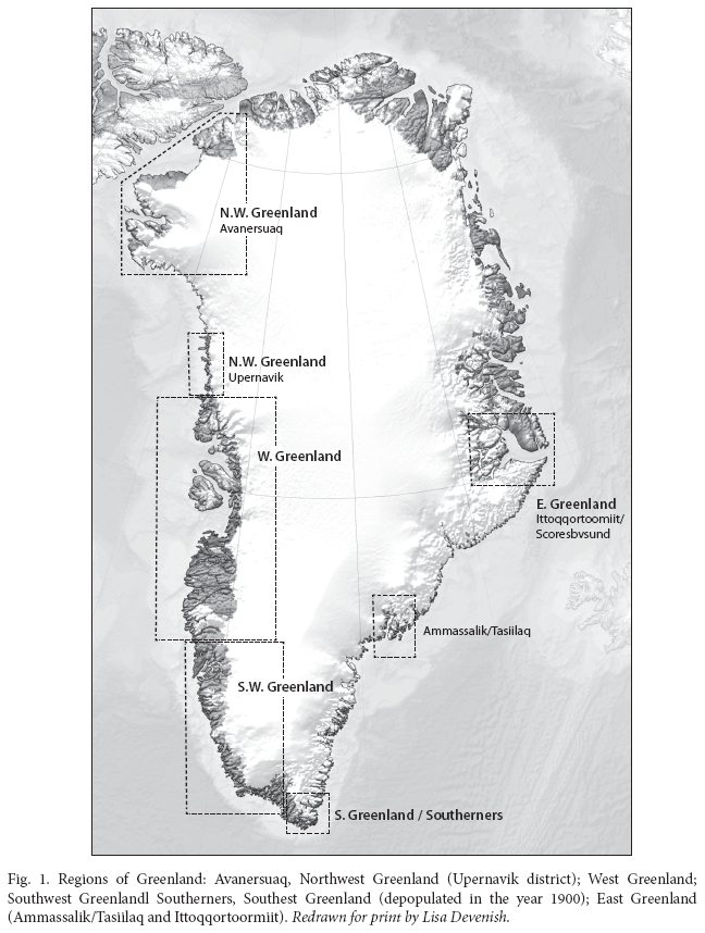 On the official map of Greenland or Kalaallit Nunaat the country consists of - photo 2