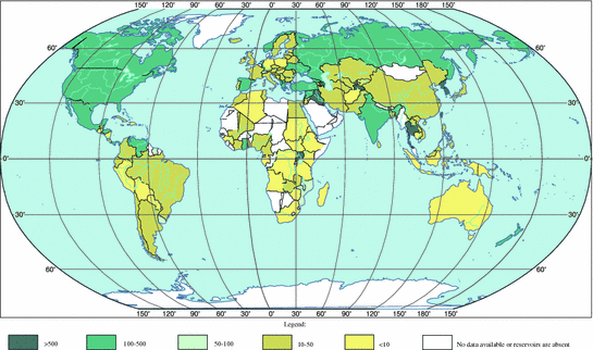 Fig 12 Reservoirs of the world Summary total capacity by countries million - photo 2