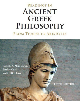 Cohen S Marc(Editor) - Readings in ancient greek philosophy - from thales to aristotle