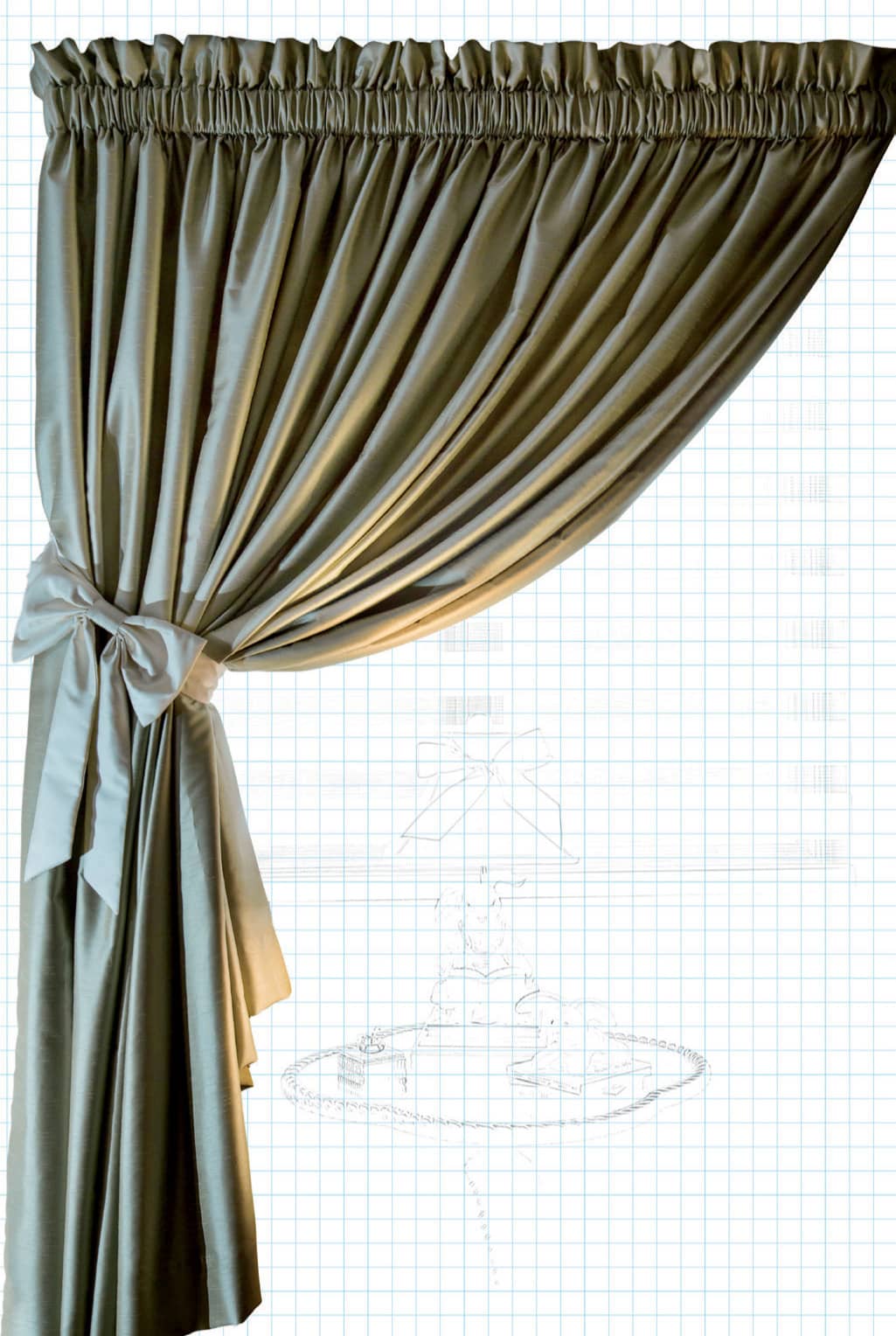 This gathered curtain is made with a rod pocket Extra fabric above the rod - photo 9