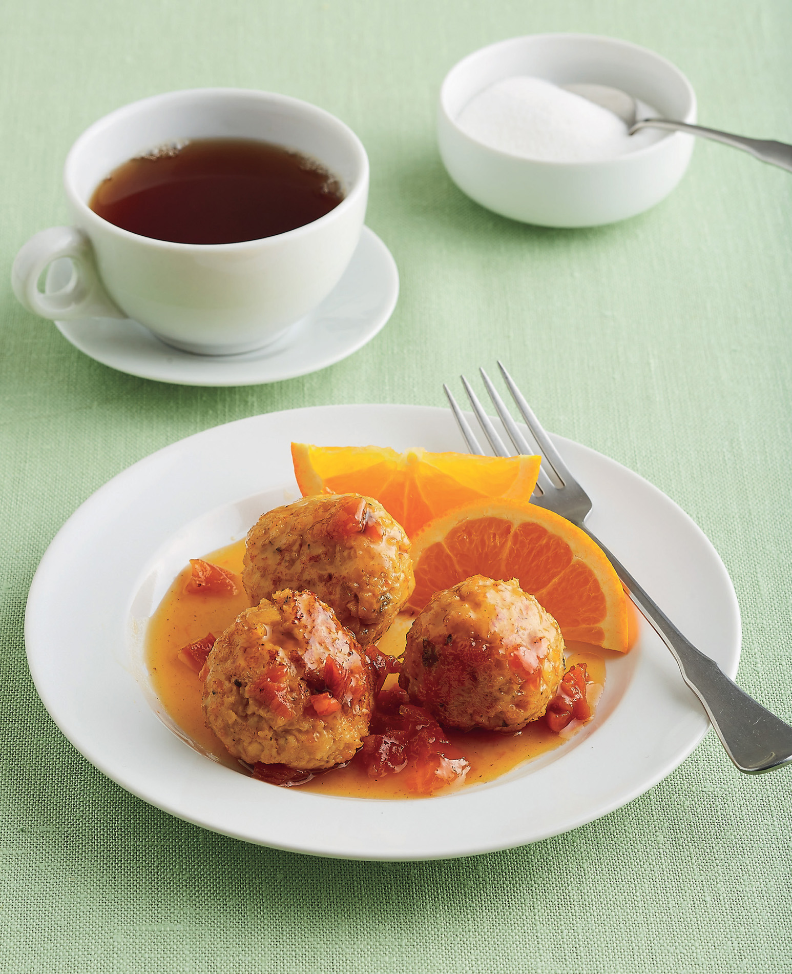 Breakfast Sausage Meatballs with Maple-Apricot Glaze Spinach Tomato Feta - photo 5