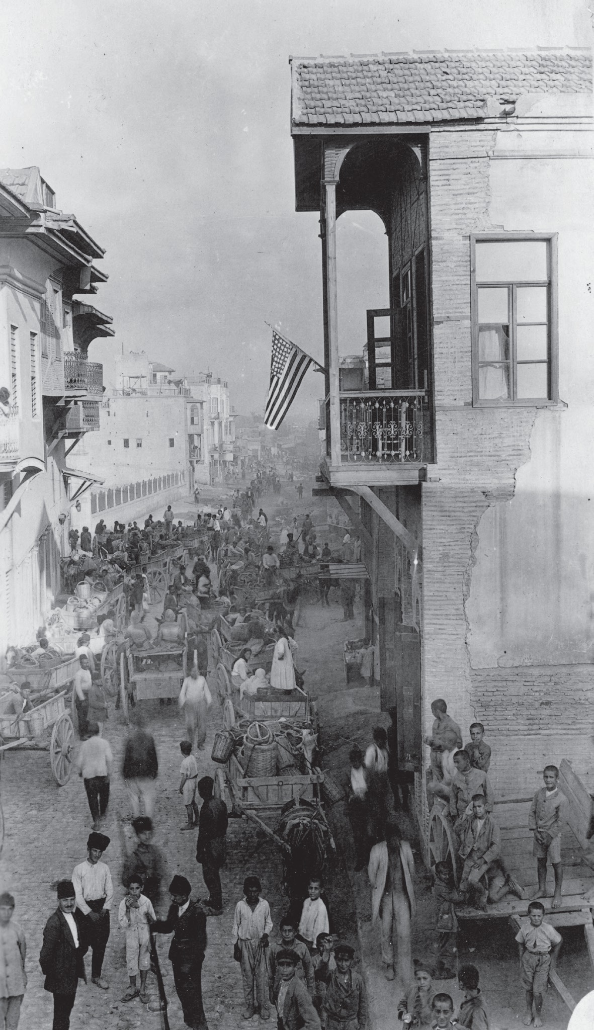 Early morning in Adana American flag flying over Near East Relief building and - photo 2