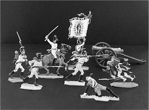 9 A detail of the battle of Aspern in Wienerzinn Austrian flat tin soldiers - photo 11