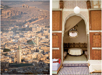 ABOVE LEFT A view over the Fez Medina with the green-tiled roof of the - photo 1