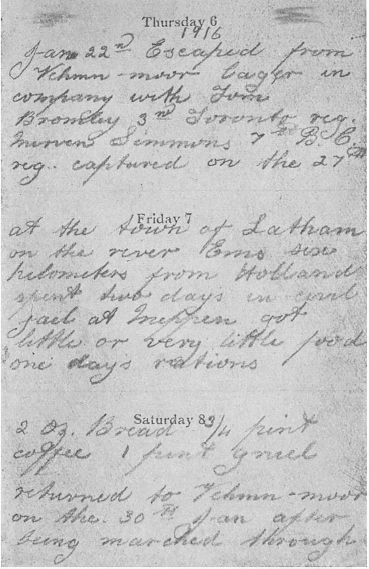 A page from Edwardss diary telling of his failed first escape A POW - photo 15