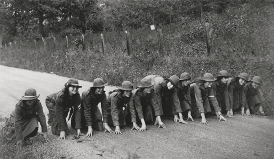 Girl Scouts on their mark before a footrace 1912 Carnation Girl Scout - photo 9