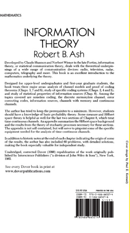 Ash - Information theory