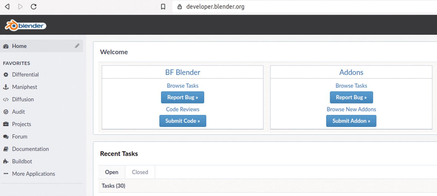 Figure 1-1 The Blender Foundations portal for developers - photo 3