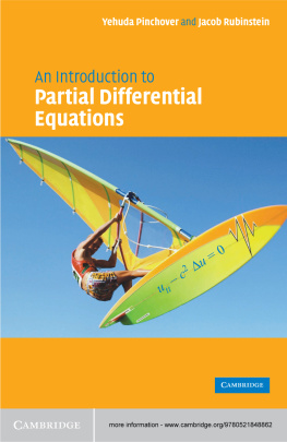 Yehuda Pinchover An Introduction to Partial Differential Equations