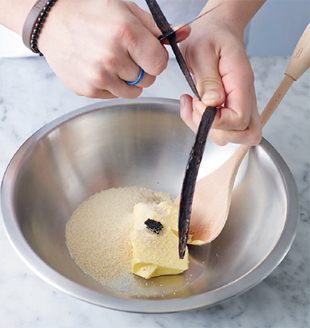 STEP N o 1 COMBINE the butter and raw sugar in a bowl Split the vanilla bean - photo 9