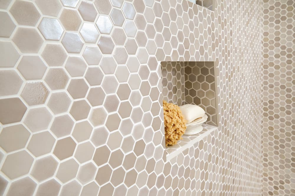 Tile special bathroom features for ease of use and a uniform look The soap - photo 10