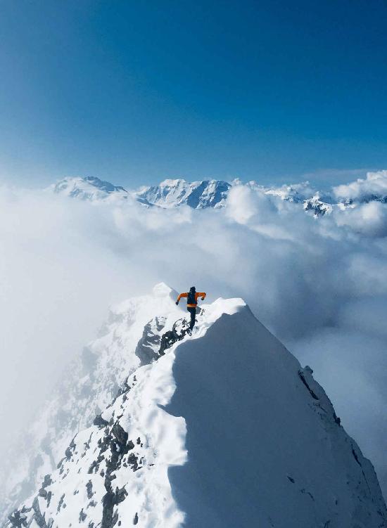 Klian Jornet runs down the Tschhorn Switzerland Photo Steve House The wind - photo 4