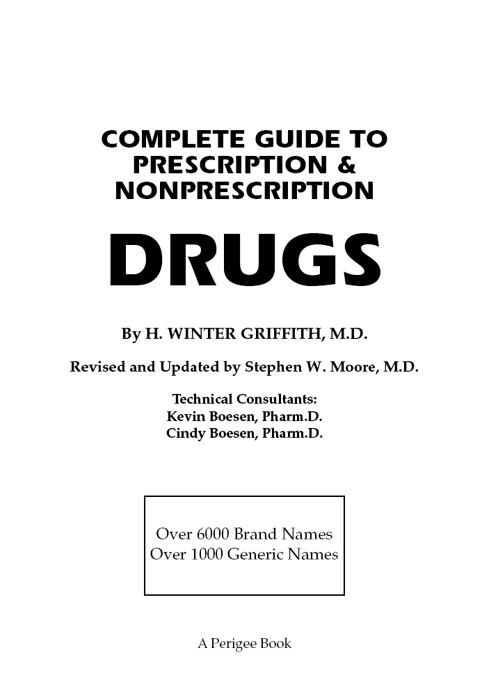 COMPLETE GUIDE TO PRESCRIPTION NONPRESCRIPTION DRUGS By H WINTER GRIFFITH - photo 1