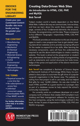 Terrell Creating Data-Driven Web Sites: An Introduction to HTML, CSS, PHP, and MySQL