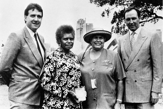 Bonita Mabo with the Minister for Aboriginal Affairs Robert Tickner left - photo 15