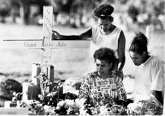 Bonita Mabo with daughters Bethel standing and Maleta at Koikis grave in - photo 13