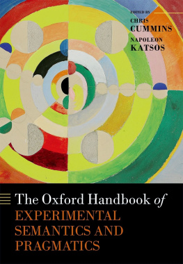 Chris Cummins The Oxford Handbook of Experimental Semantics and Pragmatics