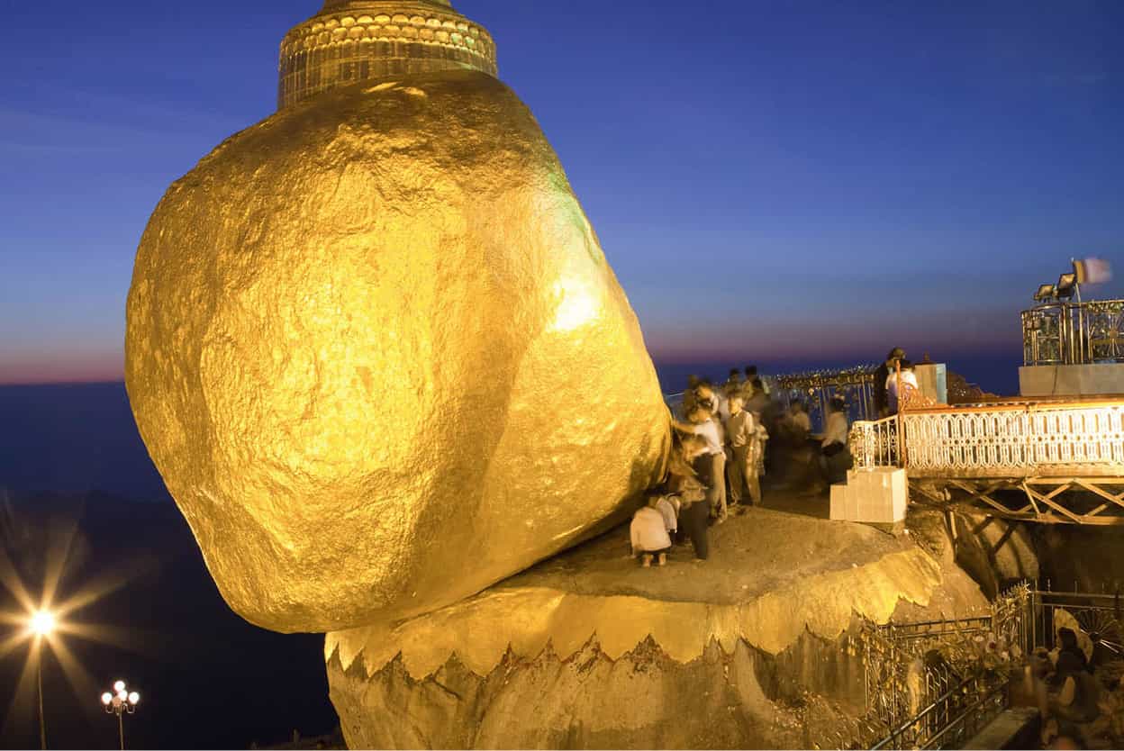 Golden Rock Pagoda Kyaiktiyo Mon State Teetering on the rim of a clifftop - photo 8