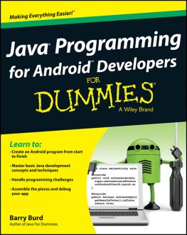 Burd Java Programming for Android Developers for Dummies