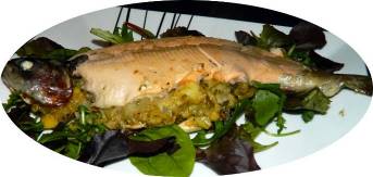 Ingredients 2 trout cleaned 25g butter 1 white onion 1 Bramley apple 25g - photo 3